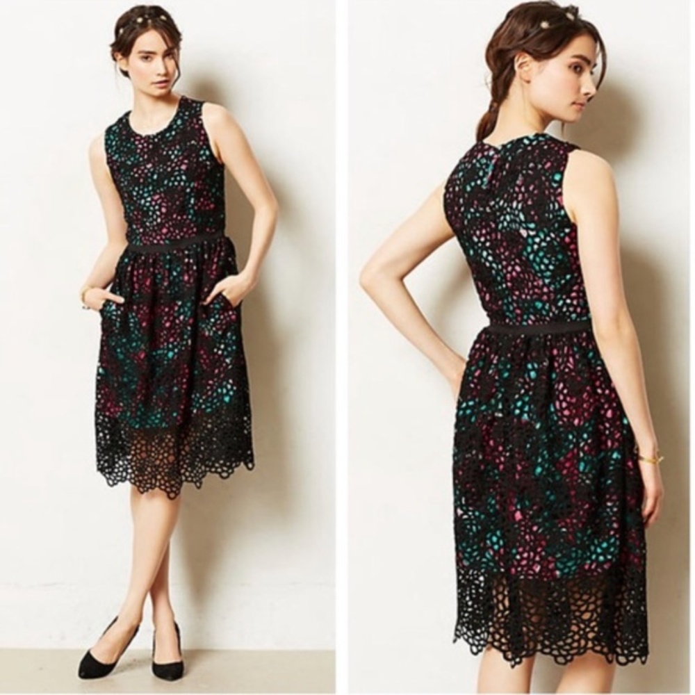 Anthropologie sz 10 lace overlay dress